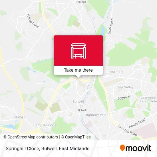 Springhill Close, Bulwell map
