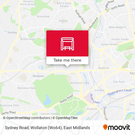 Sydney Road, Wollaton (Wo64) map