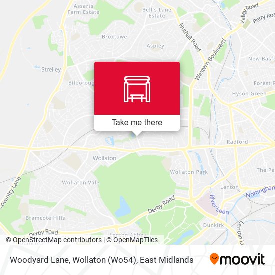 Woodyard Lane, Wollaton (Wo54) map