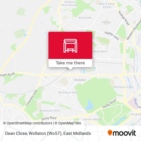 Dean Close, Wollaton (Wo57) map