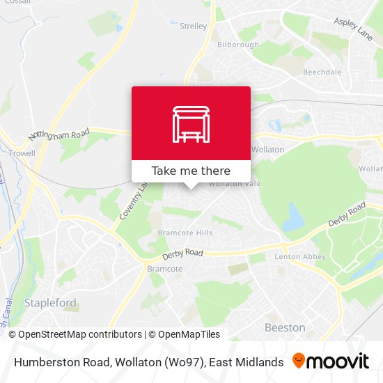 Humberston Road, Wollaton (Wo97) map
