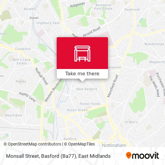 Monsall Street, Basford (Ba77) map