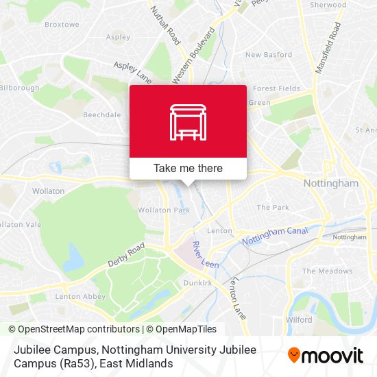 Jubilee Campus, Nottingham University Jubilee Campus (Ra53) map