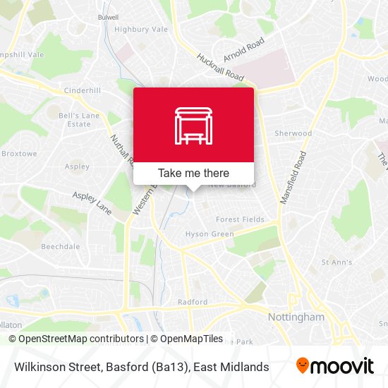 Wilkinson Street, Basford (Ba13) map