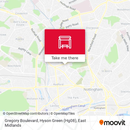 Gregory Boulevard, Hyson Green (Hg08) map