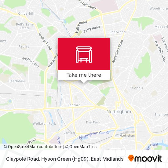 Claypole Road, Hyson Green (Hg09) map