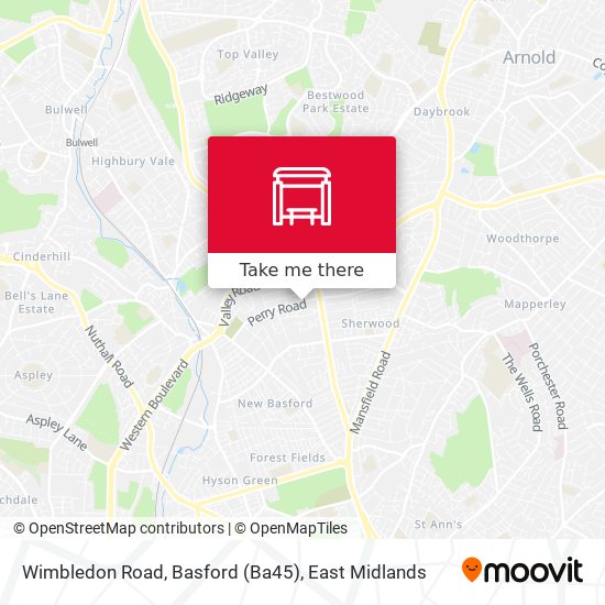 Wimbledon Road, Basford (Ba45) map