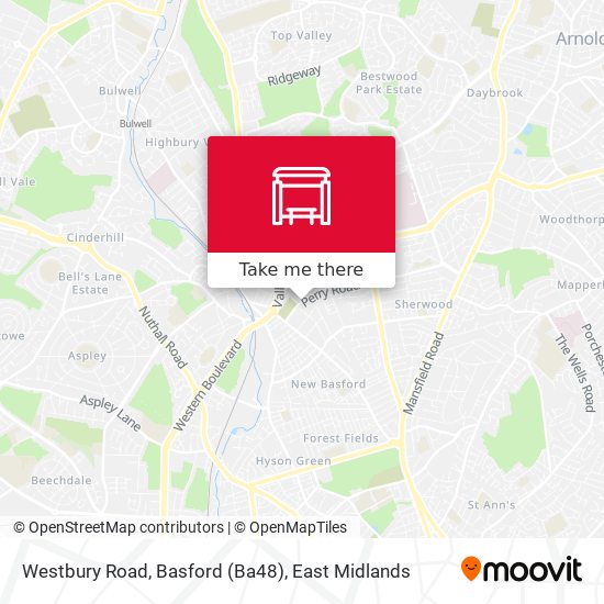 Westbury Road, Basford (Ba48) map