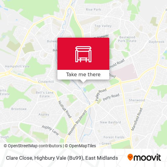 Clare Close, Highbury Vale (Bu99) map