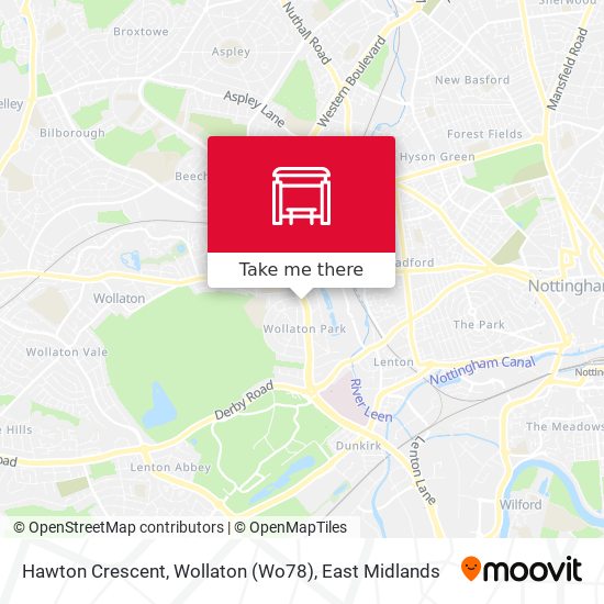 Hawton Crescent, Wollaton (Wo78) map