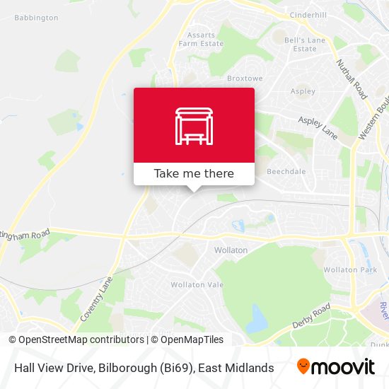 Hall View Drive, Bilborough (Bi69) map