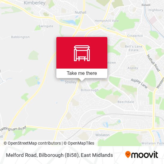 Melford Road, Bilborough (Bi58) map