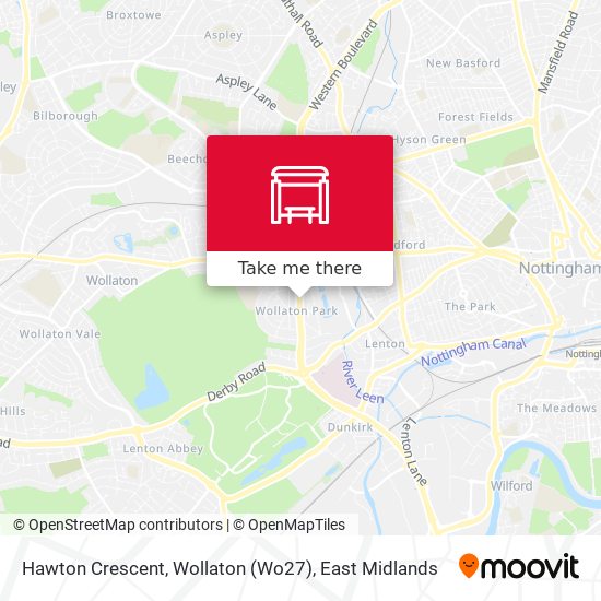 Hawton Crescent, Wollaton (Wo27) map