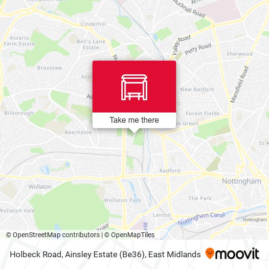 Holbeck Road, Ainsley Estate (Be36) map