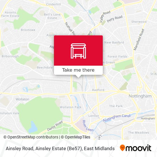 Ainsley Road, Ainsley Estate (Be57) map