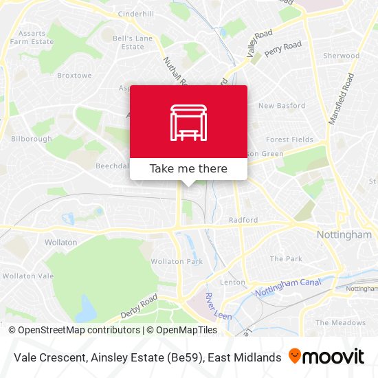 Vale Crescent, Ainsley Estate (Be59) map