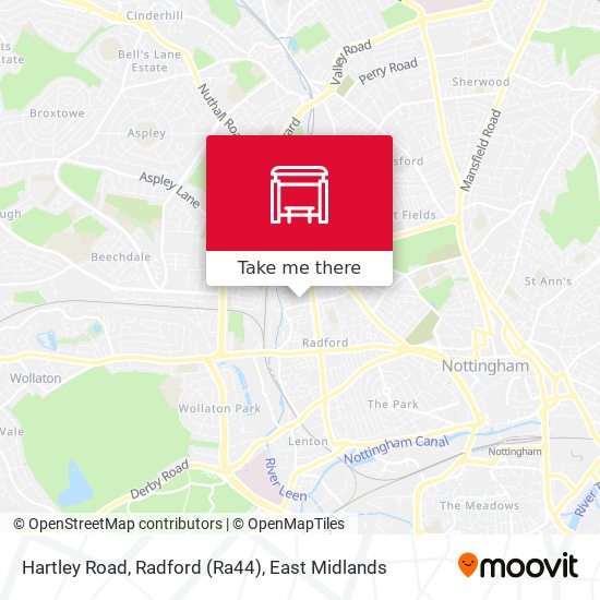 Hartley Road, Radford (Ra44) map