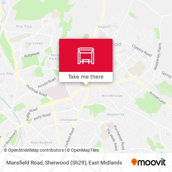 Mansfield Road, Sherwood (Sh29) map