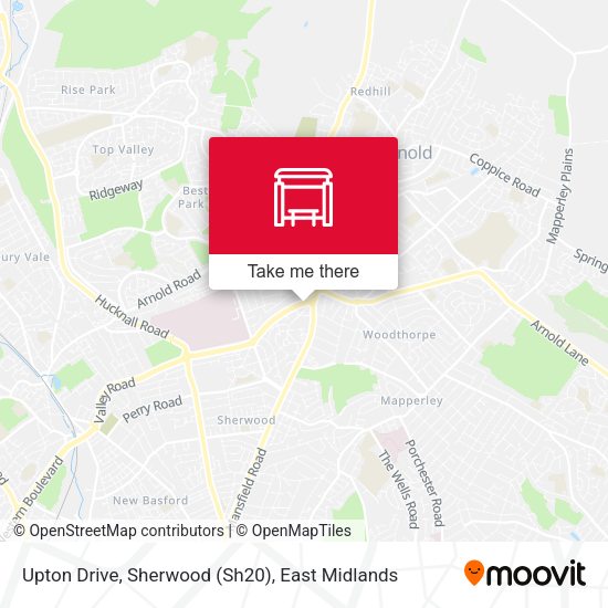 Mansfield Road, Sherwood (Sh20) map