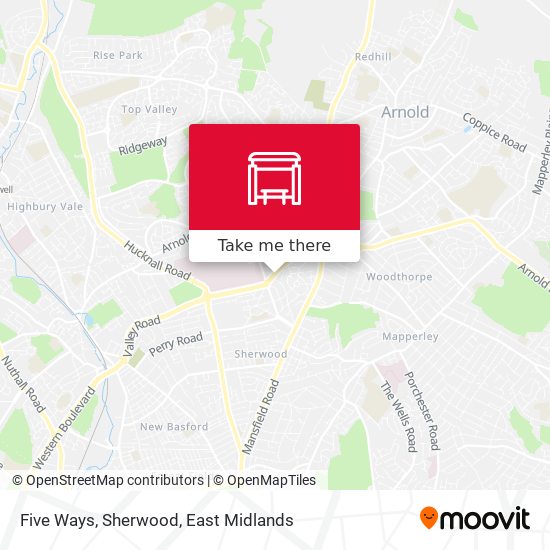 Five Ways, Sherwood map