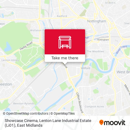 Showcase Cinema, Lenton Lane Industrial Estate (Li01) map