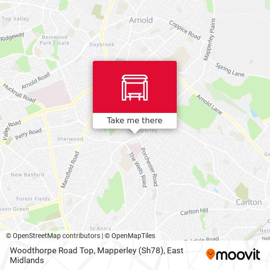 Woodthorpe Road Top, Mapperley (Sh78) map