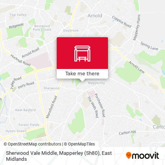 Sherwood Vale Middle, Mapperley (Sh80) map