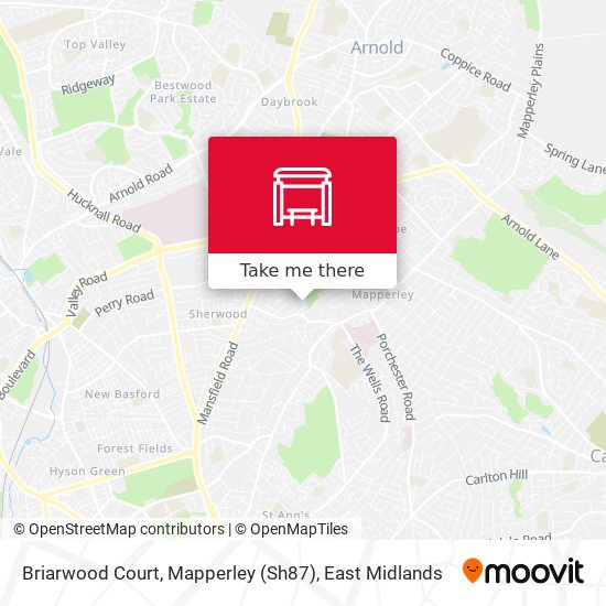 Briarwood Court, Mapperley (Sh87) map