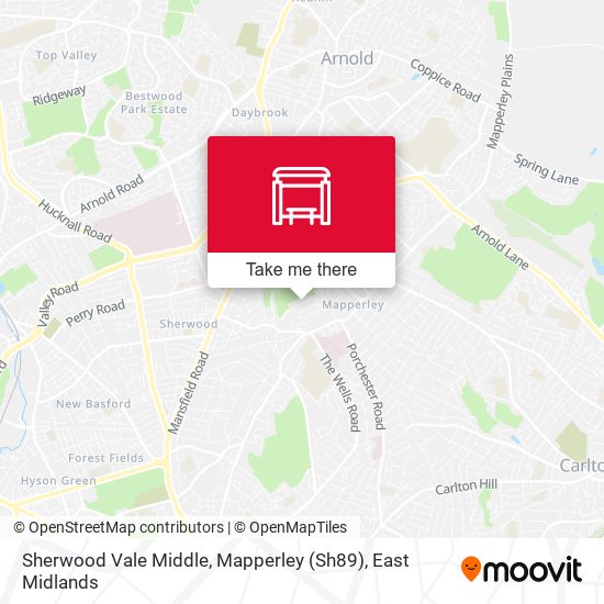 Sherwood Vale Middle, Mapperley (Sh89) map