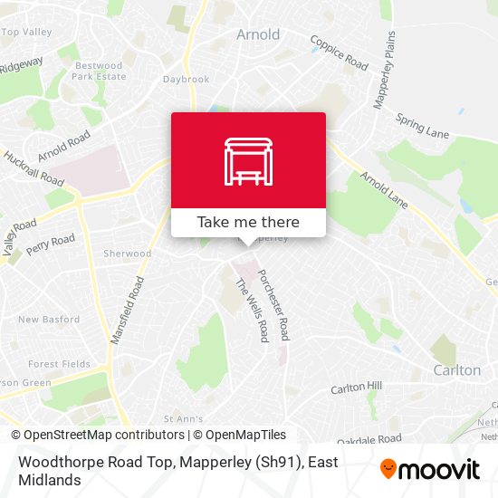 Woodthorpe Road Top, Mapperley (Sh91) map