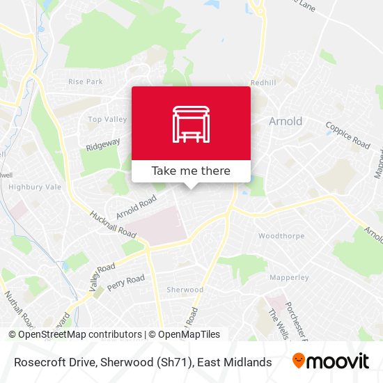Rosecroft Drive, Sherwood (Sh71) map