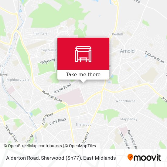 Alderton Road, Sherwood (Sh77) map
