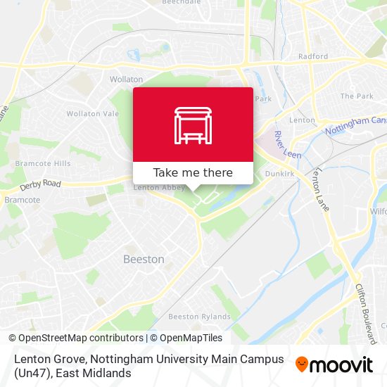 Lenton Grove, Nottingham University Main Campus (Un47) map