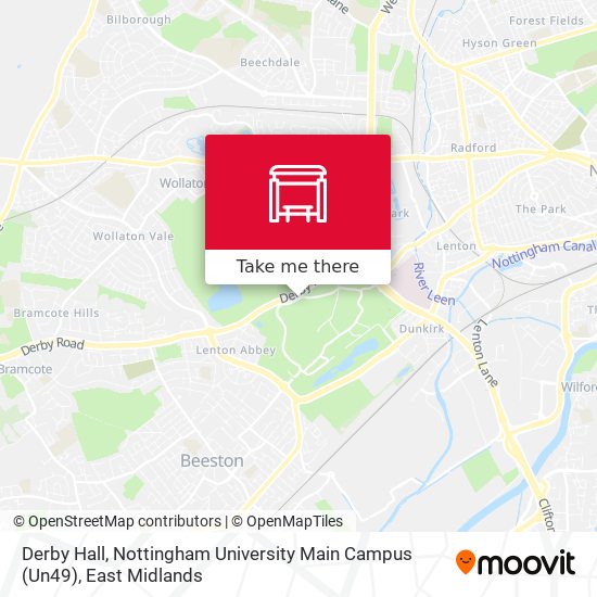 Derby Hall, Nottingham University Main Campus (Un49) map