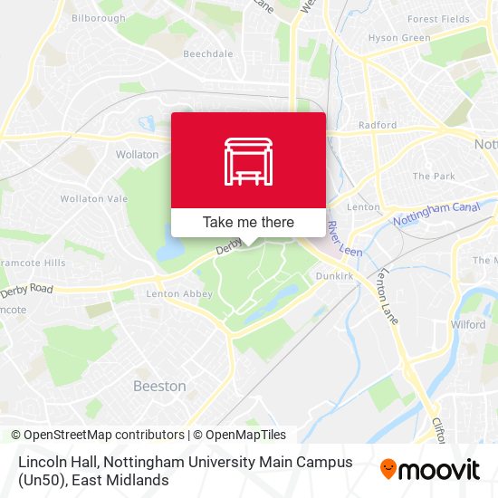 Lincoln Hall, Nottingham University Main Campus (Un50) map