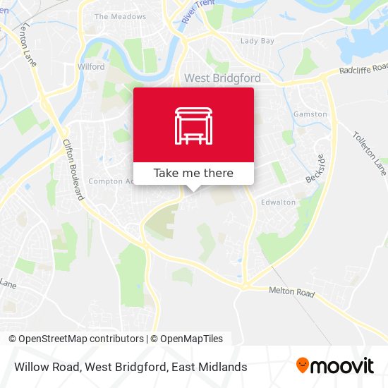 Willow Road, West Bridgford map