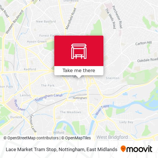 Lace Market Tram Stop, Nottingham map