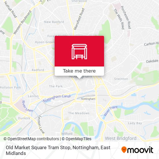 Old Market Square Tram Stop, Nottingham map