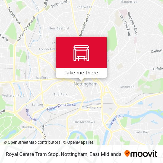 Royal Centre Tram Stop, Nottingham map