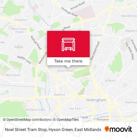 Noel Street Tram Stop, Hyson Green map