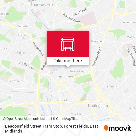 Beaconsfield Street Tram Stop, Forest Fields map