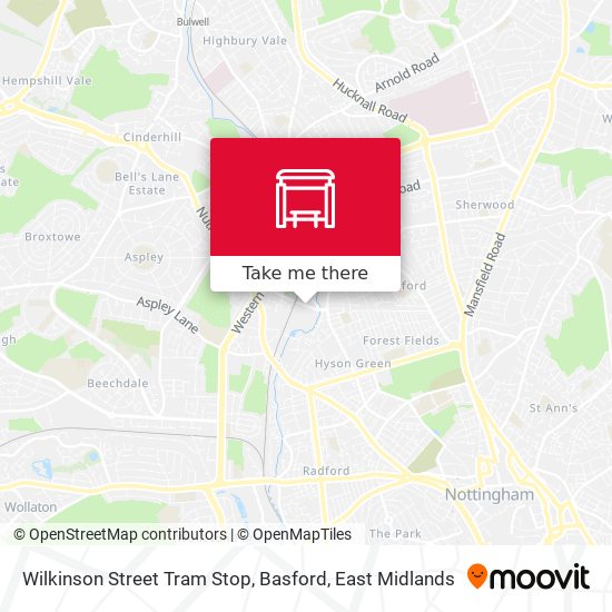 Wilkinson Street Tram Stop, Basford map