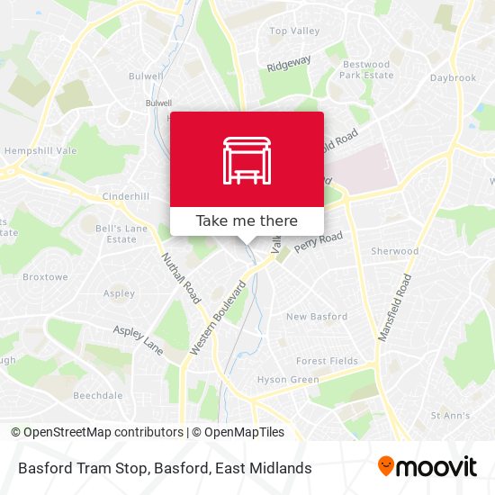 Basford Tram Stop, Basford map