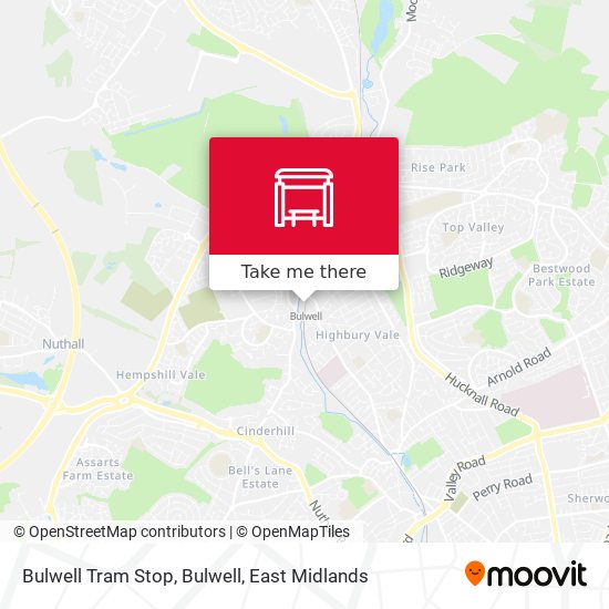 Bulwell Tram Stop, Bulwell map