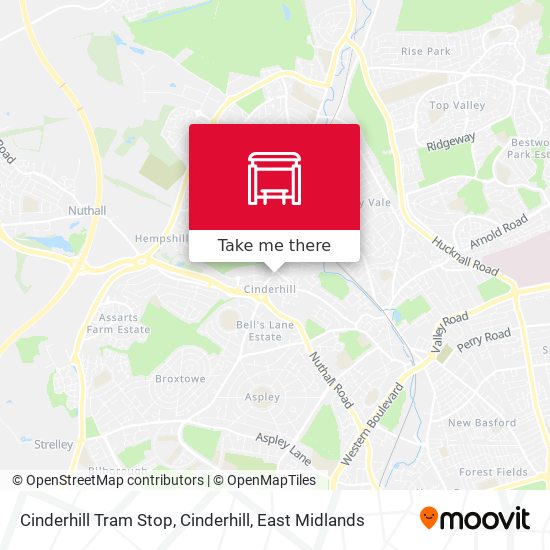 Cinderhill Tram Stop, Cinderhill map