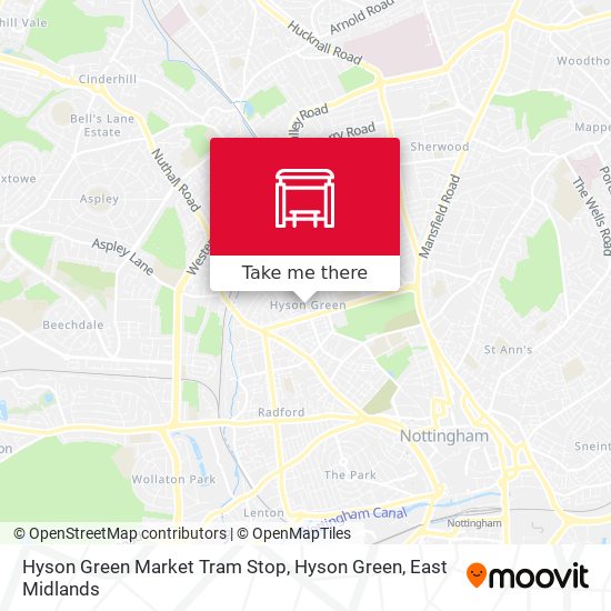 Hyson Green Market Tram Stop, Hyson Green map