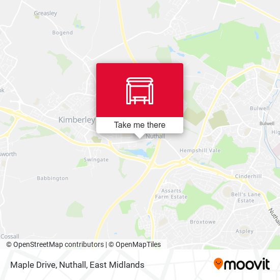 Maple Drive, Nuthall map