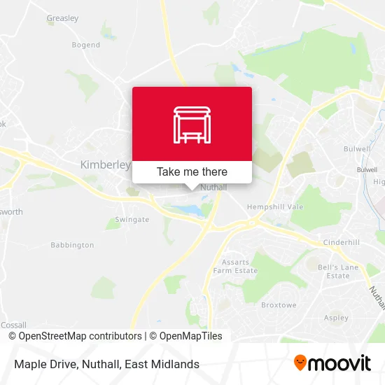 Maple Drive, Nuthall map
