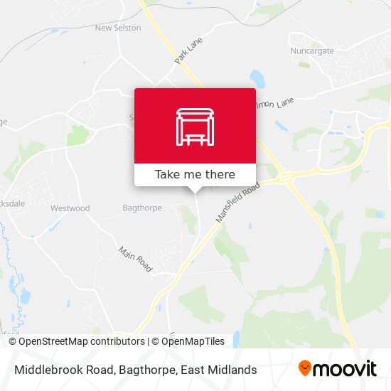 Middlebrook Road, Bagthorpe map