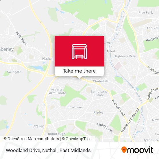 Woodland Drive, Nuthall map